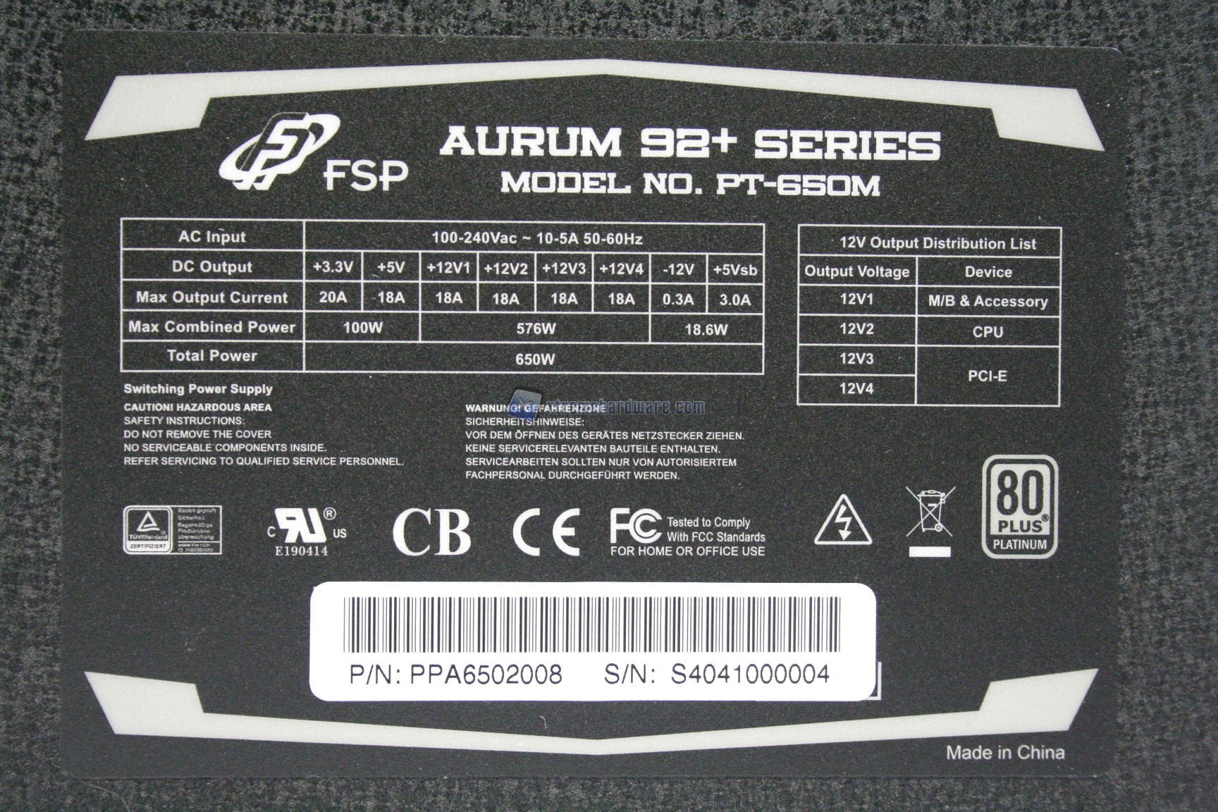 FSP 650W 92 00041